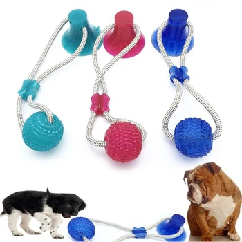 

Pet Interactive Suction Cup Molar Ball Toy Pet Molar Bite Rubber Safe Chew Ball Cleaning Teeth Elasticity Toys For Cat Dog