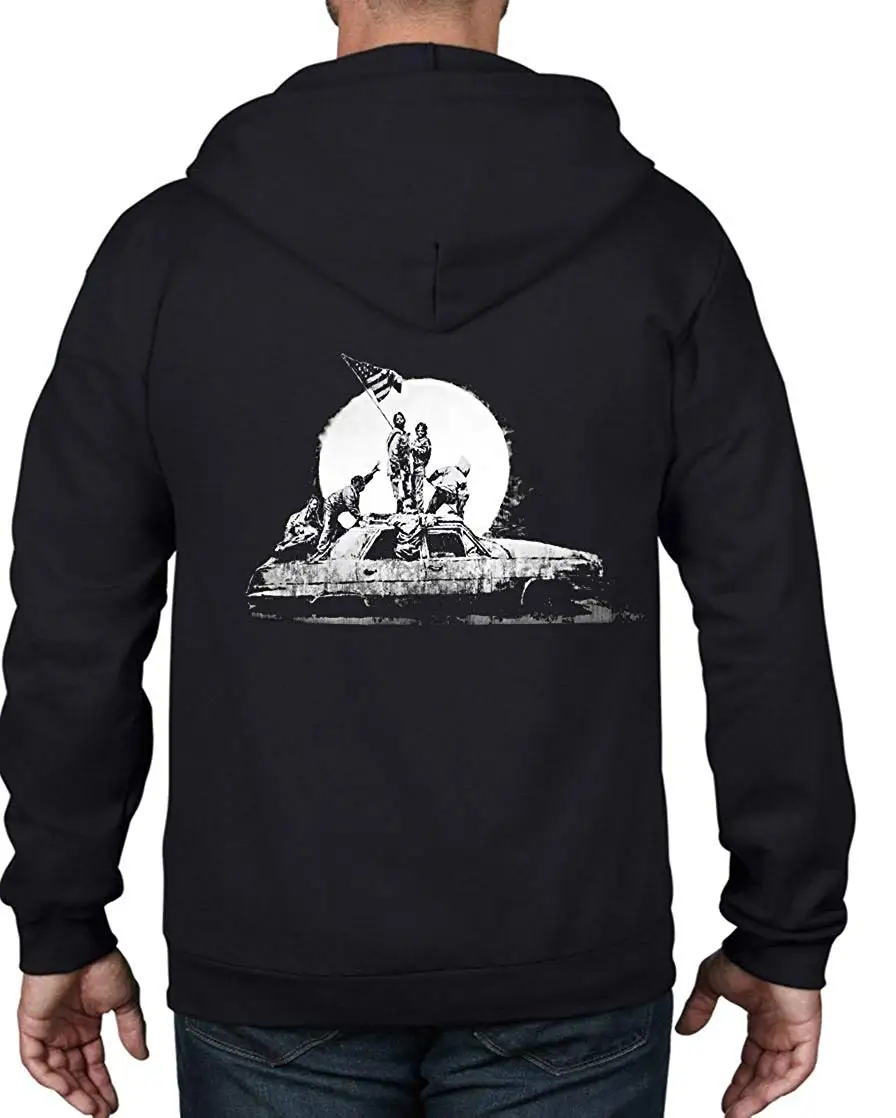 Бэнкси Лос-Анжелес флаг полная молния Hoodieunisex для мужчин женщин толстовка