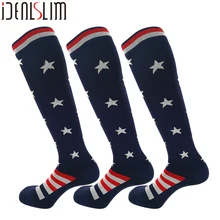 IDEALSLIM 3 Pairs Compression Cycling Socks Class 2 Women Long Socks Camping Hiking Climbing Sports Socks