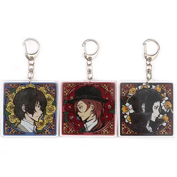 

Keychain Womans Bungo Stray Dogs Key Chain Men Dazai Osamu Pendant Key Ring Unisex Elegant Key Holder Acrylic Jewelry Llaveros