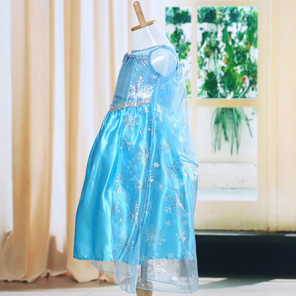 От 3 до 8 лет, Детский костюм замерзшего человека для маленьких девочек платье Снежной королевы детские вечерние платья, платье из тюля для костюмированной вечеринки