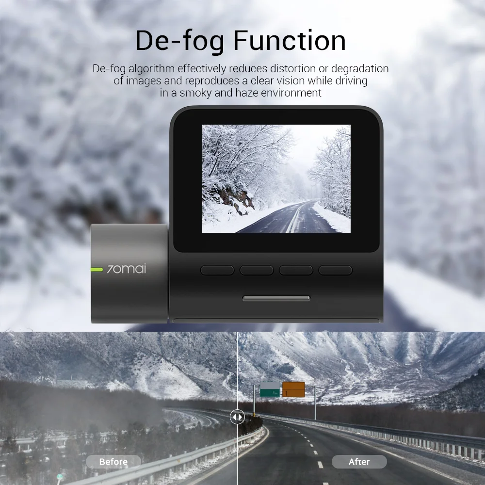 70mai Car Driving Recorder Pro 2-inch Full HD Screen APP Control 24h Surveillance Superior Night Vision