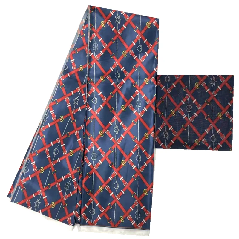 В нигерийском стиле Анкара ткань хлопок шелковые принты ткань Анкара Атлас воск высокое качество африканская кружевная ткань для вечерние платье - Цвет: MJ850915s1