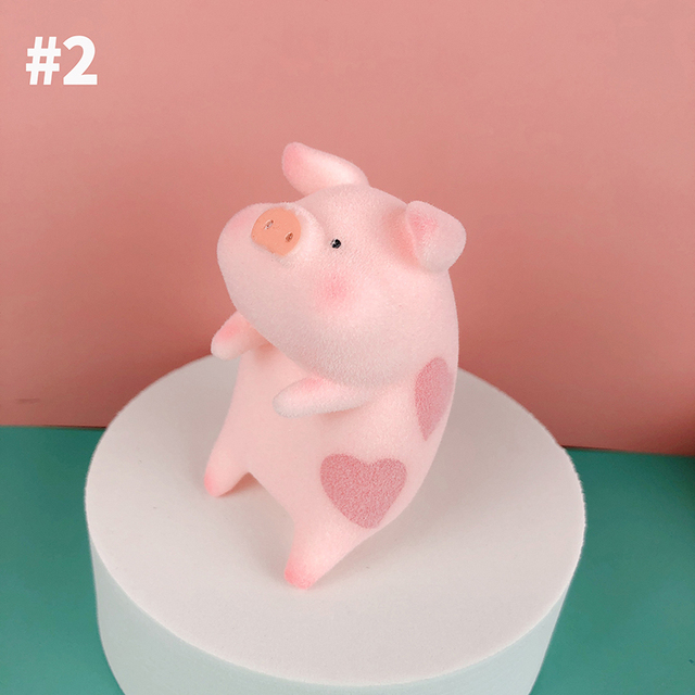 Pig Toys Figure Mini Model Collection Doll Lovely Simulation Animal Pig Model Car Ornament Desktop Decoration Kids Gift