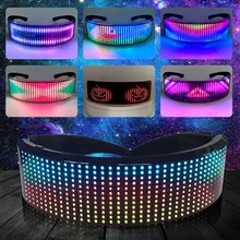 Gafas inteligentes LED a todo Color con Bluetooth, pantalla de Control conectado a la aplicación, mensajes intermitentes, dibujos de animación de texto DIY, Raves de ritmo