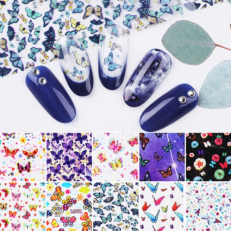 Flower Butterfly Lace Star Transfer Paper Nails Sticker Nail Stickers Art Transfer Nail Sticker Christmas Star Paper