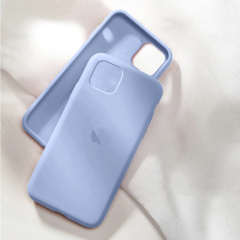 Lilac violet Официальный силиконовый чехол для iphone Xs max XR X 7 8 6 6S Plus XS X роскошный чехол с логотипом для iphone 11 Pro Max задняя крышка - Цвет: Lilac violet