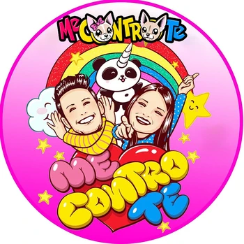 

Circle Round Backdrop ME CONTRO TE Background Kids 1st Birthday Party Photo Booth Studio Banner Photocall 7x7ft