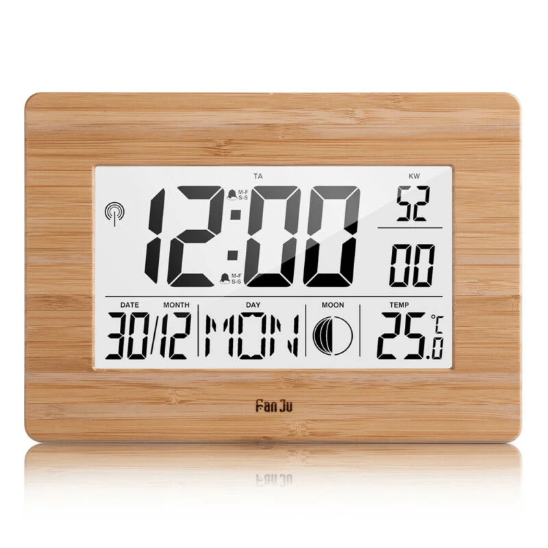 

3530 Digital Alarms Clocks Extra Large Display 12/24 Hour Format Temperature Moon Phase Alarm Clocks