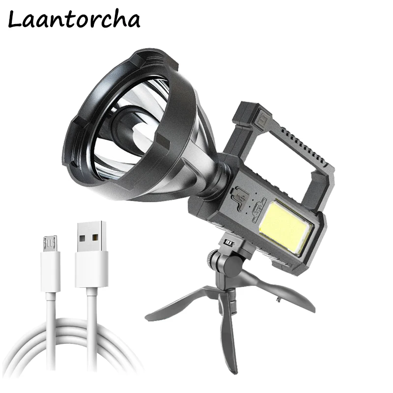 Светодиодный фонарик высокой мощности Ультраяркий фонарь с опорой зарядка через