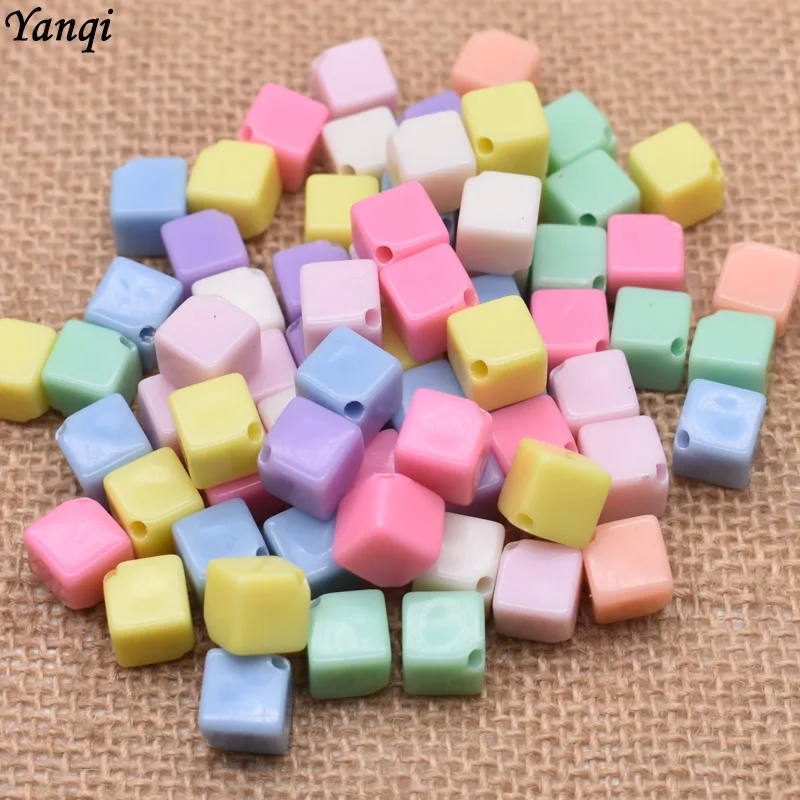 Colorful Acrylic Beads Heart Star Oval Square Spacer Beads For Jewelry Making Findings Women Children DIY Children's beaded toy