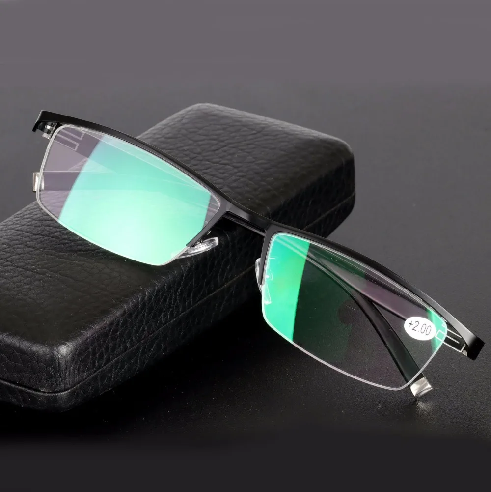 Металлические бизнес высококачественные мужские алюминиевые очки для чтения очки для мужчин для женщин Анти-усталость оптические Пресбиопии очки для дальнозоркости
