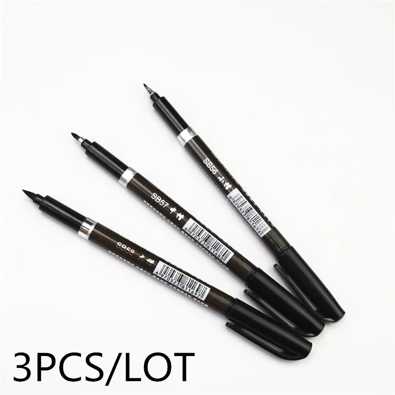 3 different pens Многофункциональная кисть для рисования следов кисть маркер для студентов, практическая каллиграфическая ручка 3 шт./партия или 1 шт. на выбор - Цвет: 3 different pens