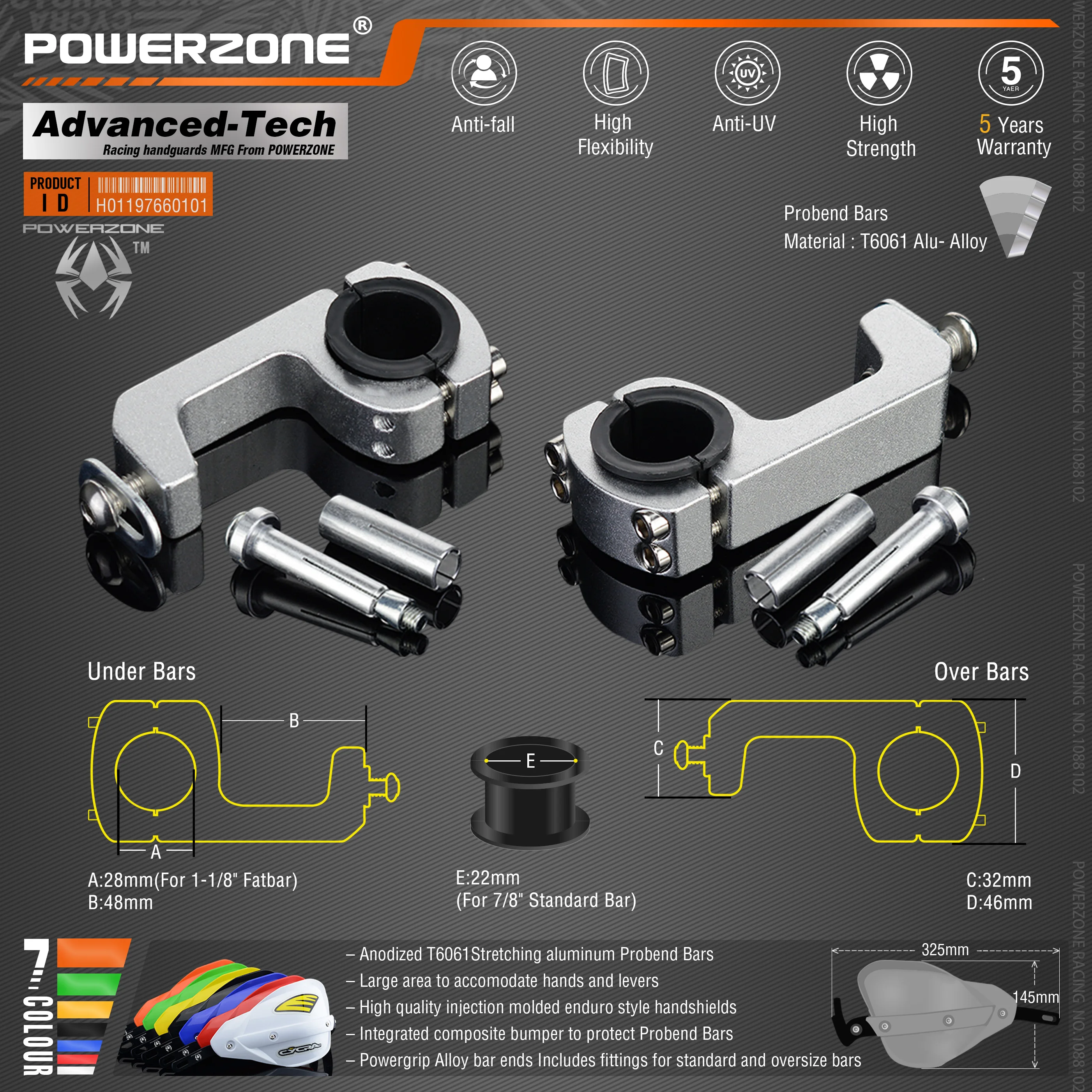 Защита для рук Powerzone Probend Honda KTM ADV EXC EnduroHusqvarna TE CRF WRF DRZ KLX руль мотоцикла велосипеда