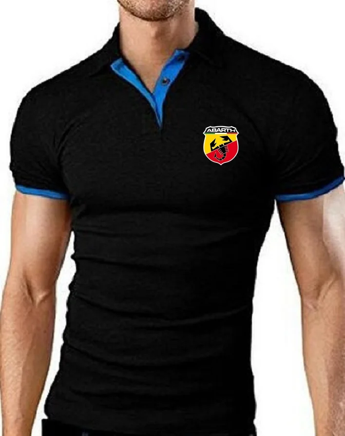 Polo Estive Traspiranti Magliette Casual Da Uomo Magliette A Maniche Corte T-Shirt Abarth Scorpion Logo Top Camicie Pop Homme Streetwear
