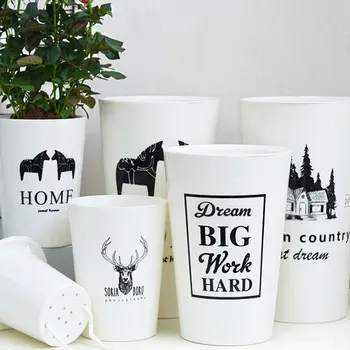 

Plant Pot Cover Indoor Plastic Rattan Flower Cover Round Modern Decor Planter Pot J2Y