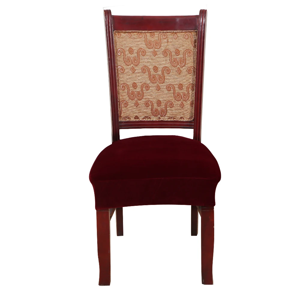wine red Hot Kitchen Stretch Dining Chair Cover Spandex Jacquard Seat Protector Covers Elastic Seat Case Living Room Slipcover New - Цвет: wine red