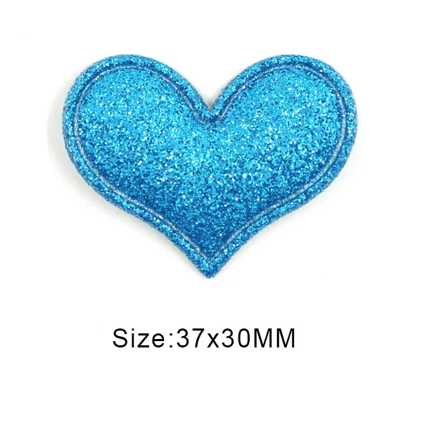 Blue Heart 50 шт разноцветные блестящие кожаные накладки Корона/сердце/звезда милые блестящие аппликации нашивки для одежды DIY заколки для волос для девочек - Цвет: Blue Heart