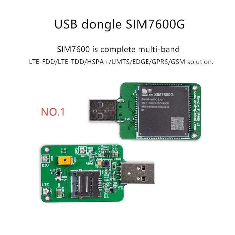SIMCOM SIM7600G usb-ключ 4 аппарат не привязан к оператору сотовой связи Cat1 модуль