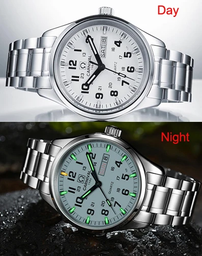 Военные Спортивные тритиевые светящиеся водонепроницаемые кварцевые мужские часы, полностью стальной ремешок из натуральной кожи, роскошные брендовые модные мужские часы - Цвет: Item 10