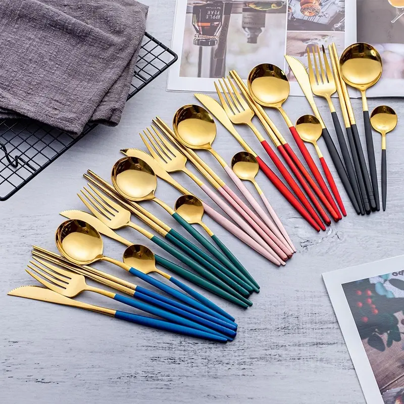 Tableware Stainless Steel Cutlery Coffee Spoon Dinnerware Dining Fork Knife