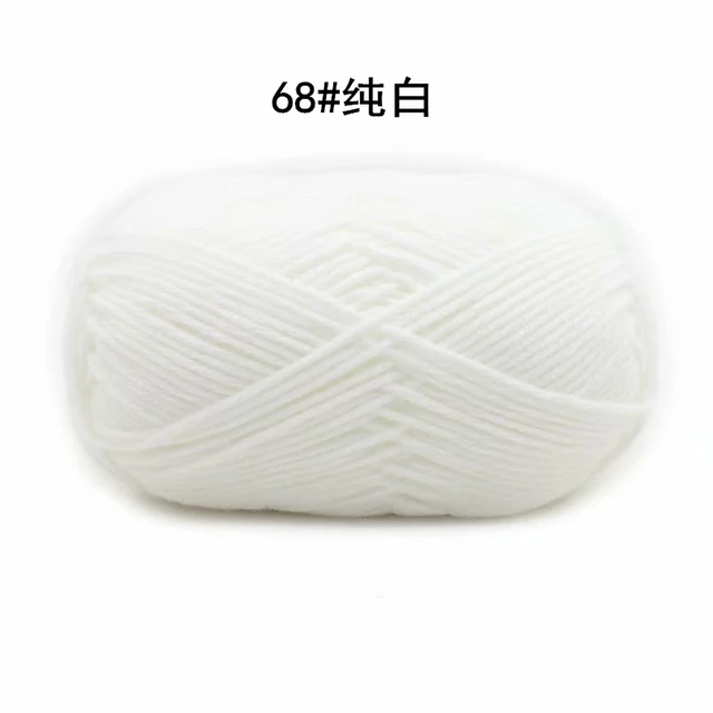 Hot Sale Multi Color Cotton Silk Knitting Yarn Soft Warm Baby Yarn for Hand Knitting thread Supplies 50g/lot No.68 White