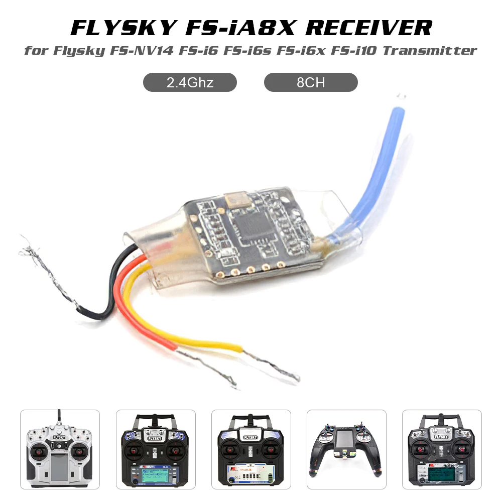 

Flysky FS-iA8X Receiver 2.4G 8CH i-Bus/PPM Receiver for FS-Nirvana FS-NV14 FS-i6 FS-i6s FS-i6x FS-i8 FS-i10 RC Transmitter