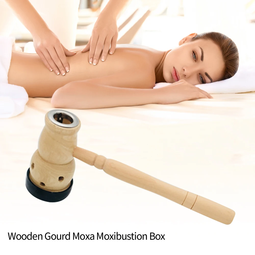 Gourd Moxibustion Box Wooden Device Massage Burner Roll Set Wormwood Artemisia Acupuncture Moxa | Красота и здоровье