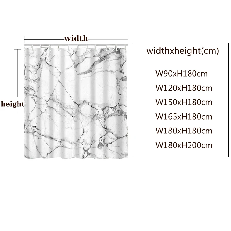 YOMDID Marble Pattern Bath curtain Waterproof Shower Curtains Geometric Bath Screen Printed Curtain for Bathroom Gift Navidad shower curtains