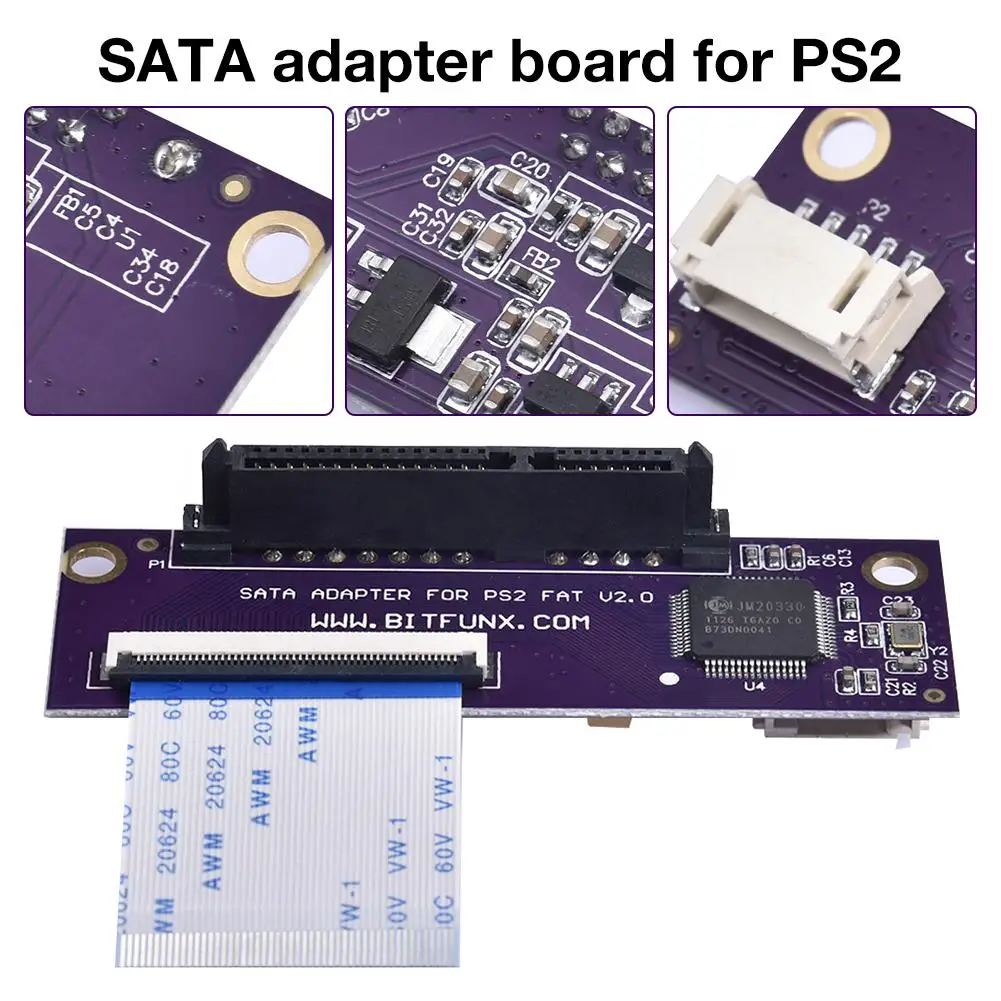

SATA Adapter Board Durable Convenient Interface Network Adaptor Hard Disk Adapter for PS2