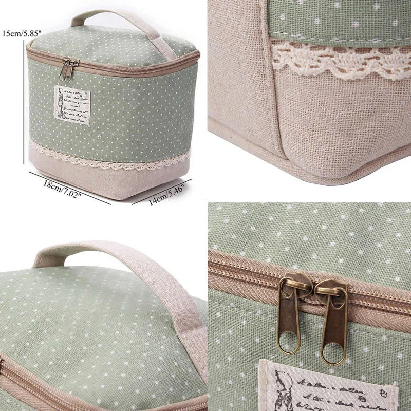Travel Multifunction Linen Cosmetic Makeup Bag Toiletry Organizer Storage Case Box