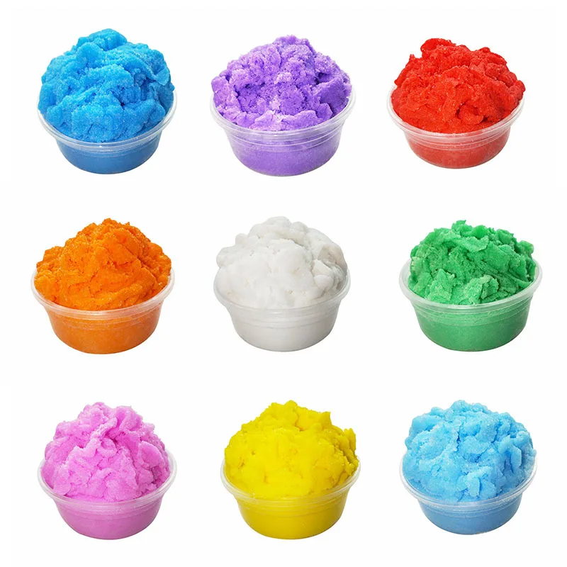 

Pure Color Cloud Snow Mud Fluffy Slime Supplies Charm Additives Clay Thousand Silk Decompression Plasticine Toys For Kids