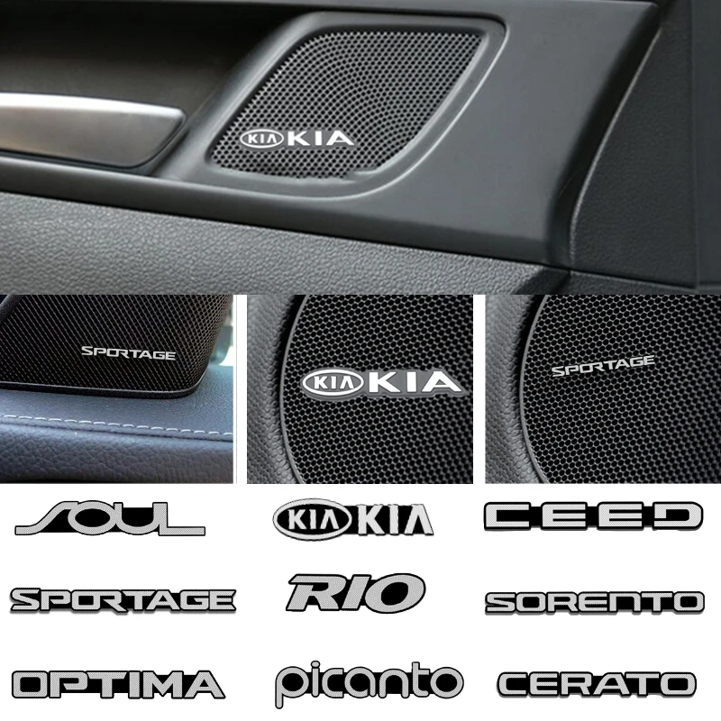 3D Автомобильная наклейка-эмблема для интерьера динамика KIA CEED OPTIMA Cerato SOUL RIO Sportage
