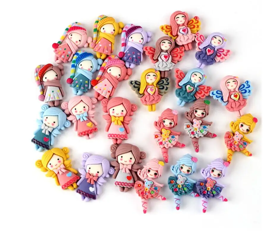 10pcs/lot Kawaii Flatback Resin Princess Cartoon Flat back Resin Cabochons Embellishments Accessories DIY Hair Bows Center