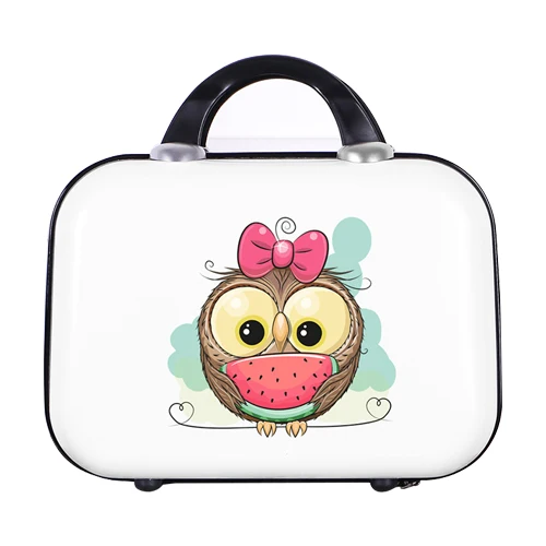 White Bag Маленький чехол для чемодана для путешествий с героями мультфильмов, Жесткая Сумка для женской одежды, косметический Органайзер для туалетных принадлежностей, косметический Чехол, необходимый для выходных - Цвет: White Bag