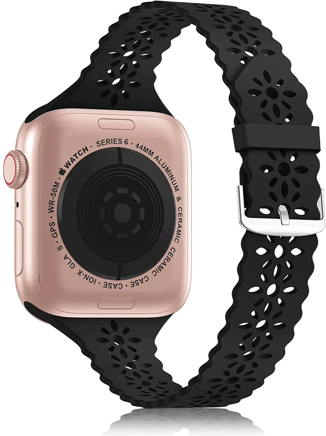 Кружевной силиконовый ремешок YAXIN подходит для Apple Watch Band 38 мм 40 42 44 женский тонкий
