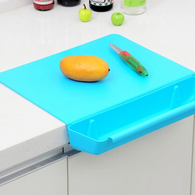 

2 in 1 Kitchen Foldable Chopping Board Creative Non-Slip Folding Cutting Board Perfect Cooking Mat Blue 1