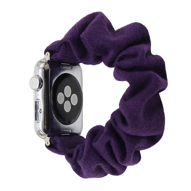 Cotton Elastic Scrunchies Smart Apple Watch Band 5 4 42mm 38mm For Girls Women Cotton Bands 40mm Series 5 4 3 2 1 44mm 40mm SWB 49