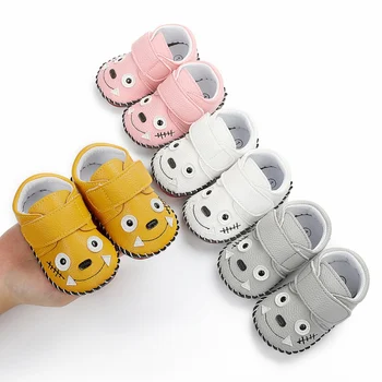 

Baby First Walkers Cartoon Rubber-soled Boy Girls Soft Shoes Non-slip Toddler Newborn Infant PU Leather