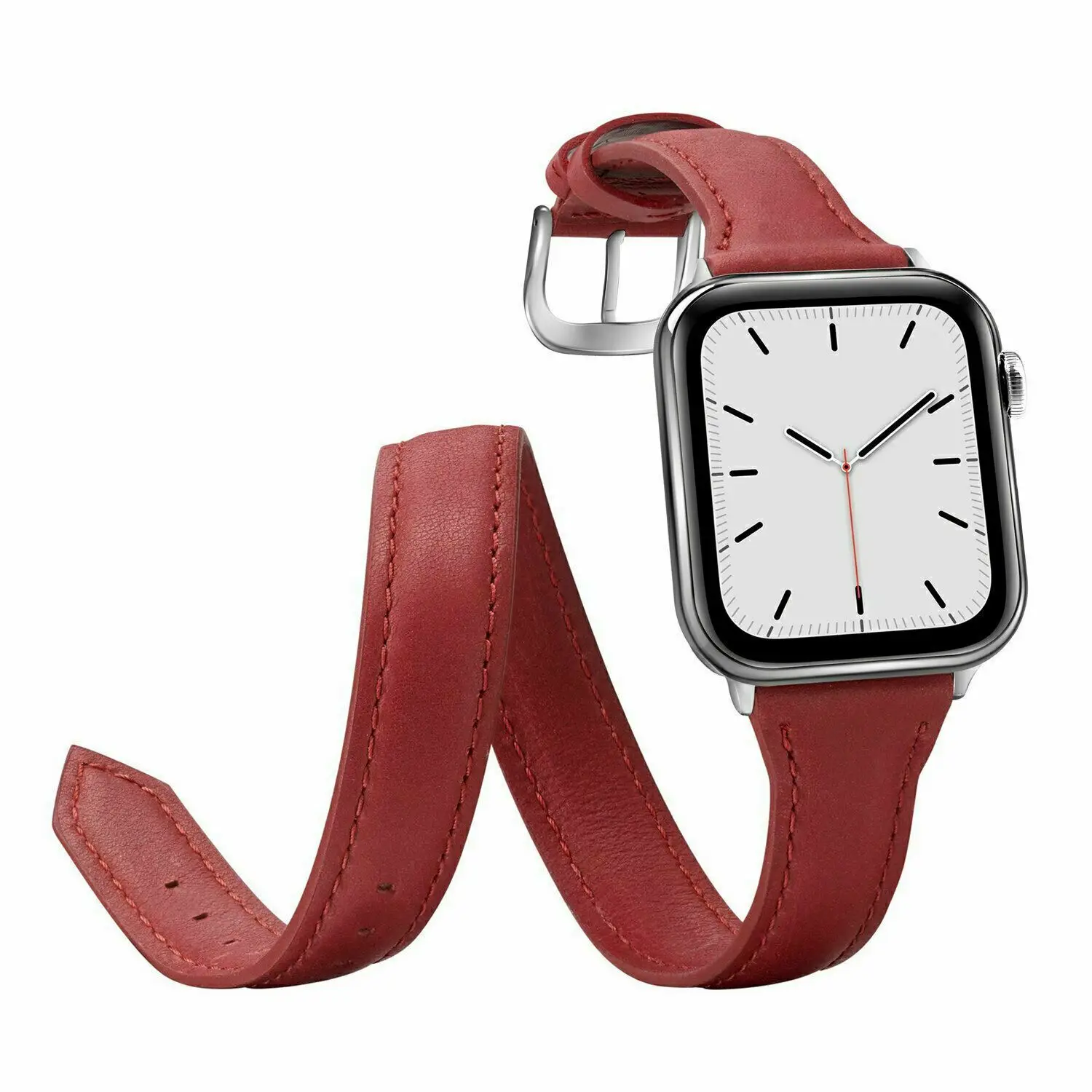 Двойной тур для Apple Watch, ремешок серии 5, 4, ремешок 40 мм, 44 мм, iWatch 3, 2, 1, ремешок 42 мм, 38 мм, браслет из натуральной кожи, Ремешки для наручных часов