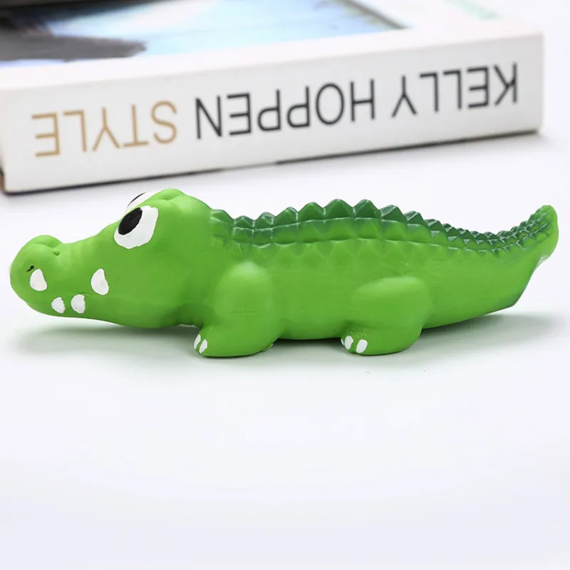 JU Interesting Crocodile Latex Bite Resistant Cat and Dog Toys PVC French Bulldog Send Out Sound Toy Yorkshire Terrier | Дом и сад