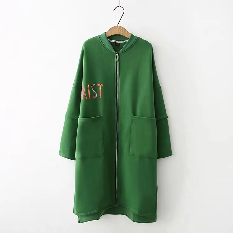 

2017 Winter New Arrival Fashion Brushed Lettered Cartoon Rabbit Long Cardigan