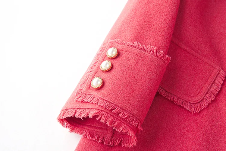 Shuchan/длинное пальто с кисточками Casaco Feminino, женское двубортное пальто с широкой талией, длинное корейское модное пальто, Осень-зима