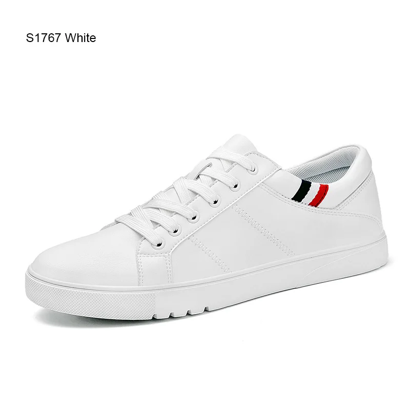 SUROM/брендовая дизайнерская мужская повседневная обувь; летние дышащие модные белые кроссовки; мужские кожаные туфли лоферы; мужские теннисные туфли - Цвет: S1767 White