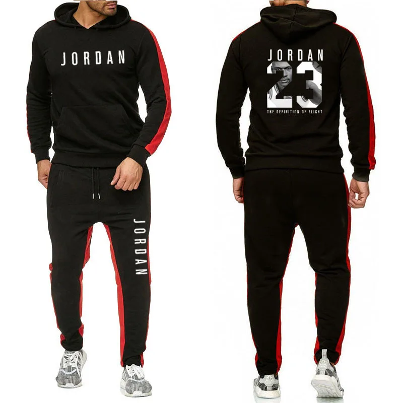 

Brand Clothing Men's Fashion Tracksuit Casual Sportsuit Men Hoodies Sweatshirts Sportswear JORDAN 23 Coat+Pant Men Set