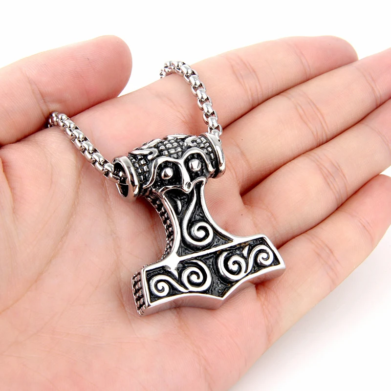 Топ популярный мужской из нержавеющей стали Тор Викинг Молот Мьёльнир кулон