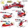 HUIQIBAO 348pcs Fire Fighting 4in1 Trucks Car Helicopter Boat Building Blocks City Firefighter Figures Man Bricks Children Toys ► Photo 3/6
