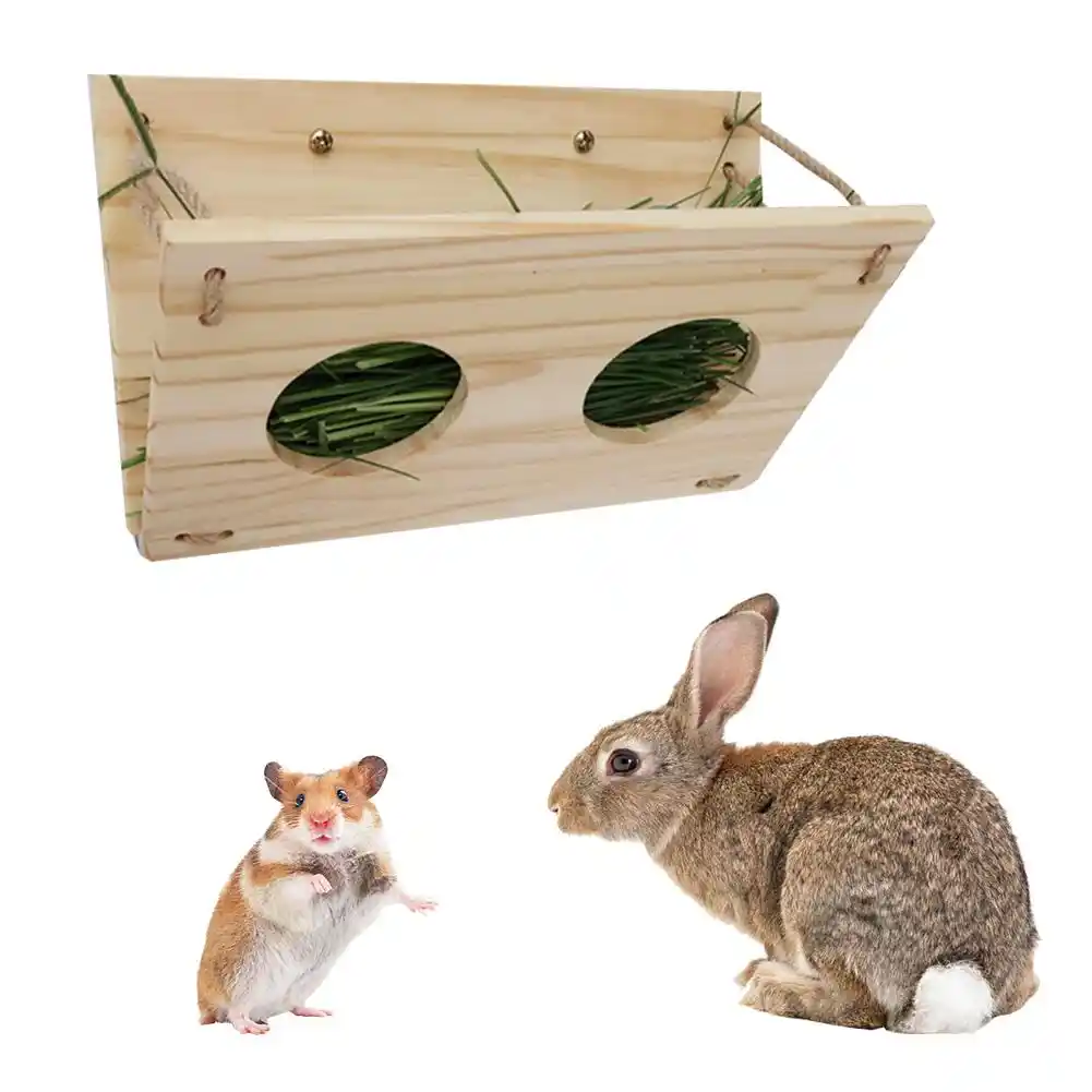 Rabbit Hay Feeder Grass Shelf Small Pet Grass Frame Bow Hay Manger