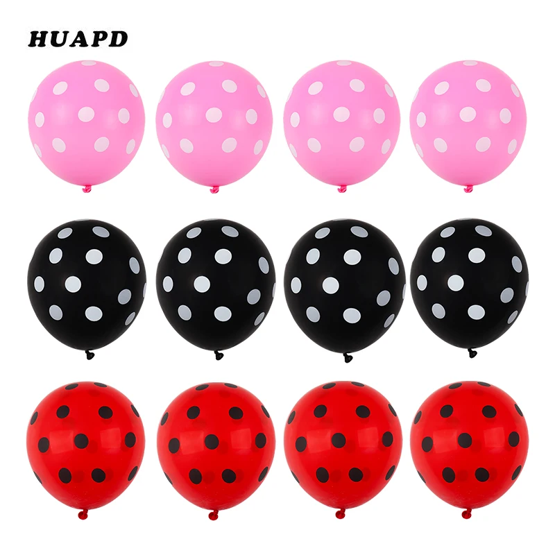 as picture 12pcs/lot 12" latex Balloons/ Mickey Themed Party Decors/ Black Yellow& Red Balloons/ Baby Shower First Birthday Decors - Цвет: as picture