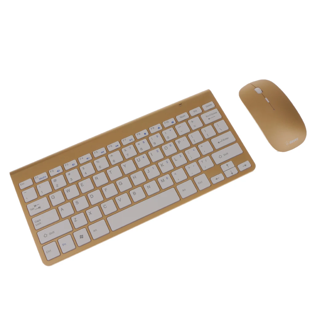 Ergonomic Ultra-Thin Low-Noise 2.4G Wireless Keyboard and Mouse Combo Wireless Mouse for Mac Pc Windows XP/7/10 Android Tv Box